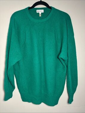 Modissima bright Green Crewneck lambs wool rabbit and nylon vintage Sweater